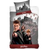 Harry Potter Dekbedovertrek Zweinstein - Eenpersoons - 140 x 200 cm - Katoen