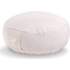 Yogakussen Meditatiekussen Extra Laag - zithoogte 10cm - wasbare katoenen hoes - yoga zitkussen met speltvulling - GOTS gecertificeerd