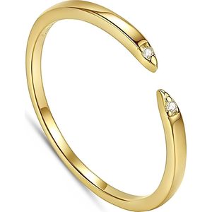 Multimaat ring verstelbaar zilver Aria II goudkleurig- Verstelbare ring goudkleurig met cadeauverpakking - Sieraad