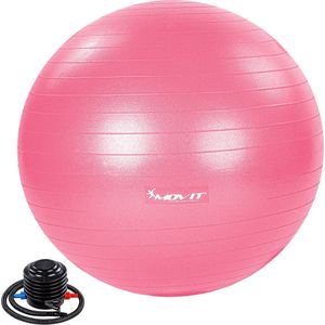 MOVIT® Fitness bal Roze Ø 65 cm - Inclusief Pomp - Gym Bal - Pilates Bal - Yoga Bal