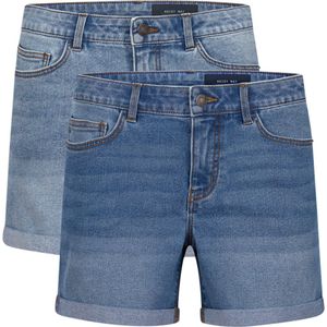 Noisy May Dames Short Broeken BeLucky 2er Pack regular/straight Fit Blauw Volwassenen 2 Pack Korte Jeans Broeken