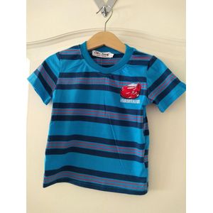 Gestreept jongens T-shirt Daniel blauw rood 122/128