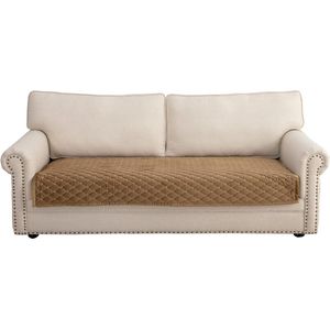 Bankhoes 3-zits anti-slip bankovertrek L-vorm chaise longue hoekbank - honden huisdieren - koffiebruin - 90x160 cm - 1 stuk hoekbank overtrek