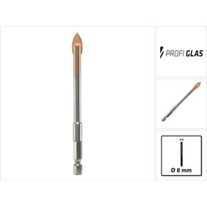 Alpen professionele glascarbide boor 8,0 x 110 mm 1/4