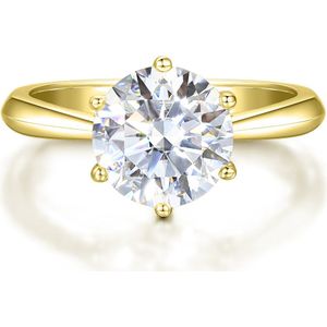 Ella - 14k Geelgouden Solitair Moissanite Verlovingsring - 3 karaat