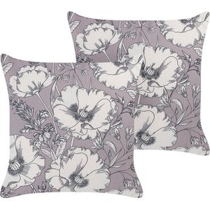 SOPHORA - Sierkussen set van 2 - Grijs - 45 x 45 cm - Polyester