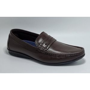 Sagar Shoes® - Heren Schoenen - Heren Loafers - Heren Instappers - Echt Leer - Bruin - Maat 39