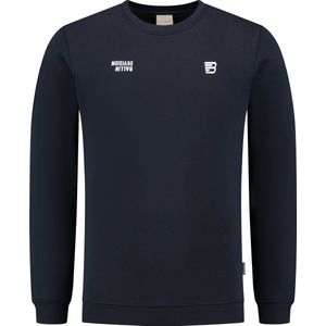 Ballin Amsterdam - Heren Regular fit Sweaters Crewneck LS - Navy - Maat XL