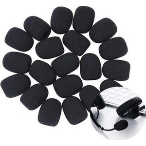 Microfoon windkap - Headset - Cover - Plopkap - Cap - Windshield - 25x20mm - Zwart - 100 stuks