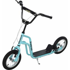 Kinderscooter Stuur Verstelbare Step Step Stadsscooter Kinderstep Kickboard Met Luchtbanden 12 İnch Vanaf 5 Jaar Blauw 120 X 58 X 75-80 Cm