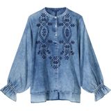 Summum Blue Daze - Blouse - Broderie - Blauw - 36