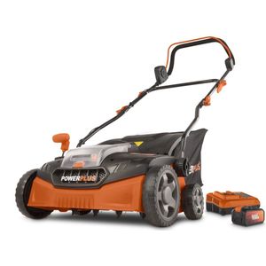 Dual Power Accu-verticuteermachine POWDPGSET34 - 40 V en snijbreedte van 360 mm, met accu en lader, 2-in-1 Elektrische beluchter en verticuteermachine voor uw tuin