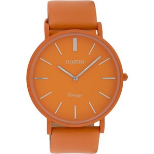 Oranje OOZOO horloge met oranje leren band - C9880