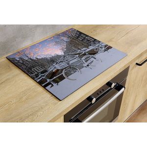 Inductiebeschermer - Amsterdamse Wintergracht - 75x52 cm - Inductiebeschermer - Inductie Afdekplaat Kookplaat - Inductie Mat - Anti-Slip - Keuken Decoratie - Keuken Accessoires