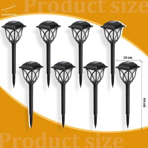 Lexorion Elite - Solar Tuinverlichting - 6 Stuks - Warm Wit LED - 44cm Hoog - IP44 Waterdicht - Zonne-Energie Buitenlampen voor Tuin, Pad, Oprit, Plantenbak