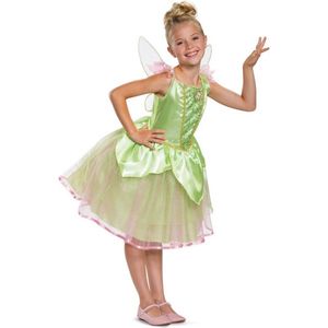 Smiffy's - Tinkerbell Kostuum - Disney Tinker Bell Deluxe Groene Fee - Meisje - Groen - Maat 116 - Carnavalskleding - Verkleedkleding