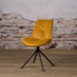 SIDD Palma sidechair - fabric Bluvel 68 yellow
