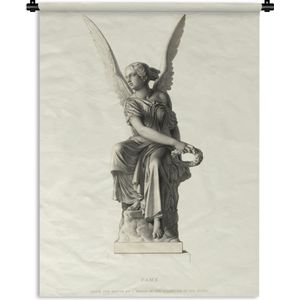 Wandkleed Mythische Illustraties - Vintage gravure van een engel Wandkleed katoen 60x80 cm - Wandtapijt met foto