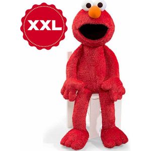 Elmo – Sesamstraat Pluche Knuffel XXL 125 cm {Sesamestreet XL Plush Toy | Sesam Straat Groot Speelgoed Knuffeldier Grote Knuffelpop voor kinderen jongens meisjes | Cookie Monster, Elmo, Oscar Mopperkont, Bert, Ernie, Grover, pino Koekie Monster