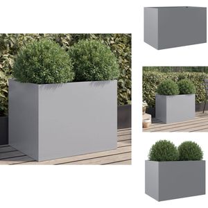 vidaXL Plantenbak - Plantenbakken - Verhoogde Plantenbak - Kweekbak - Plantenbak 62x47x46 cm gegalvaniseerd staal zilverkleurig