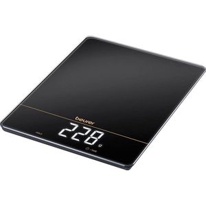 Beurer KS 34 XL Digitale Keukenweegschaal - Limited edition 2024 - Tot 15 kg – Glazen oppervlak - Touch bediening – Groot Magic LED display – Tarra functie – Incl. batterijen - 5 Jaar garantie - Zwart