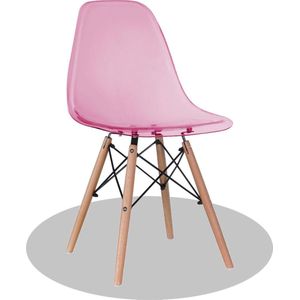 NDECO - Set van 4 - Transparant Rose - Stoel - Design Stoel