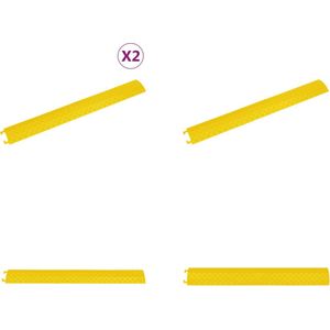 vidaXL Kabelbeschermers drempel 2 st 98-5 cm geel - Kabelbeschermer - Kabelbeschermers - Kabeldrempel - Kabelbeschermerdrempel