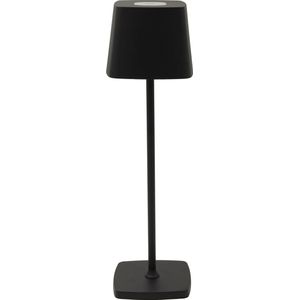 Luxus Tafellamp Touch Deluxe - Aimée - Zwart - H37 x Ø10 - Tafellamp - Terraslamp - Bureaulamp - LED - Oplaadbaar - Dimbaar - Draadloos - Industrieel en modern - Op batterijen - Nachtlamp voor de slaapkamer - Tafellamp voor binnen en buiten