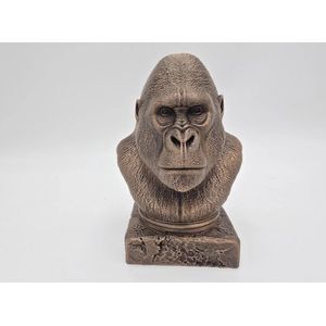 Gorilla dierenbeeld - Buste van dierenkop 20cm | Realistisch & Decoratief Beeldje voor Thuis of Kantoor