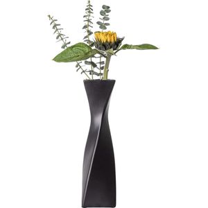 Zwarte vaas keramiek geometrisch handwerk ornamenten eenvoudige creatieve decoratieve vaas bloemenvaas moderne tafelvaas bloemen planten vaas keramische vaas decoratie