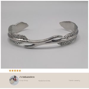 Vintage Zilverkleurige Veren Armband - Handgemaakt Viking Sieraad voor Hem en Haar | Bohemian Vriendschap Armband cd