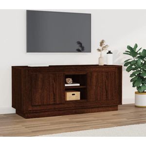 The Living Store TV-meubel - praktisch - 102 x 35 x 45 cm - kleur- bruineiken