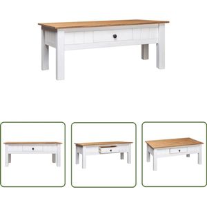 vidaXL Salontafel Panama - 100x60x45 cm - Grenenhout Salontafel - Houten Tafel - Grenenhout - Witte Salontafel - Landelijke Salontafel