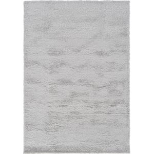 Vercai Rugs Parma Collectie - Hoogpolig Vloerkleed - Shaggy Tapijt voor Woonkamer - Polyester - Zilver - 160x230 cm
