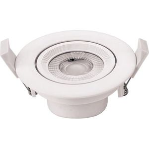 Optonica - LED Downlight rond - 5W - 6000K daglicht wit - 100/240V AC - Kantelbaar - Wit