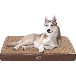 Orthopedisch hondenmatras voor grote en middelgrote honden - Wasbaar hondenbed met afneembare hoes - Omkeerbare hondenmat - Warm en koel huisdierbed 90 x 60 x 75 cm bruin dog cussion