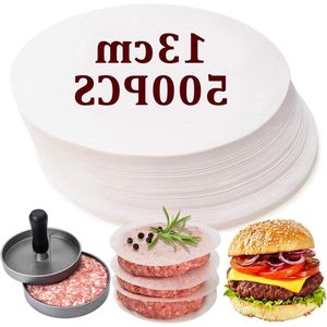Rond hamburgerpapier met anti-aanbaklaag - 500 vellen - 13 cm - duurzaam