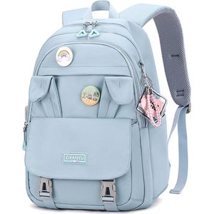 Rugzak Dames Schoolrugzak Meisjes Tieners Laptoprugzakken 15,6 Inch College Schooltas Anti-Diefstal Reisdagrugzak Grote Boekentassen voor Tienermeisjes Dames Studenten (Blauw)