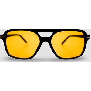Montuurtjevoorjou - Pulse Yellow - Zonnebril - Heren en Dames Zonnebril - Rond - Gele Lens
