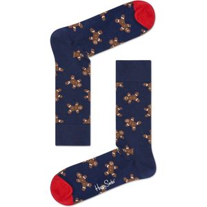 Happy Socks - Happy Holiday - kerst sokken - Gingerbread - Donkerblauw Multi - Unisex - Maat 36-40