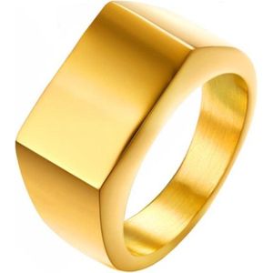 Verguld stalen zegelring van Mendes Jewelry-21.5mm