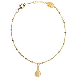 Lauren Sterk Amsterdam - armband mini-padel racket - verguld - extra coating