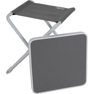 Froyak campingstoel en -tafel -  Klapkruk Antraciet  voor in huis of tuin - Tuinkruk - Kruk - Tuinkrukje - 2 Modes