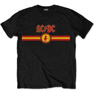 AC/DC - Logo & Stripe Heren T-shirt - M - Zwart