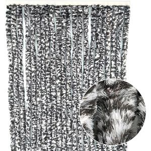 CRLYN® Vliegengordijn Kattenstaart - Hordeur - Vliegengordijn - Antraciet met Wit