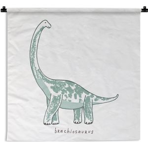 Wandkleed - Wanddoek - Kinderkamer - Dinosaurus - Brachiosaurus - Jongen - Meiden - Kinderen - 180x180 cm - Wandtapijt