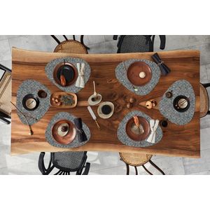Placemat organisch - Placemats organic - Onderleggers - IJzer - Platen - Patroon - 6 stuks