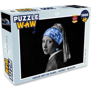 Puzzel Meisje met de parel - Kunst - Blauw - Legpuzzel - Puzzel 1000 stukjes volwassenen