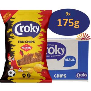 Croky Fan Chips Mexicano 9 x 175g - grote zakken in displaydoos - Limited edition