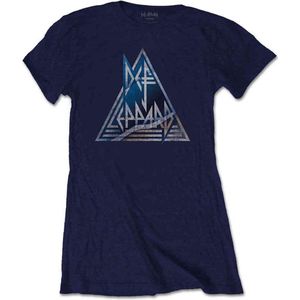 Def Leppard - Triangle Logo Dames T-shirt - L - Blauw